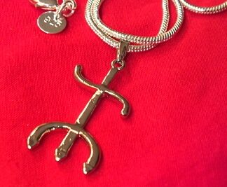 Sterling necklace Exu tridente charm